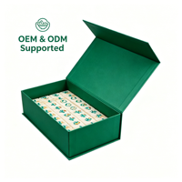 Boîte d'emballage en carton texturé pour Mahjong américain avec logo de marque, tuiles de Mahjong, boîtes cadeaux à couvercle rabattable