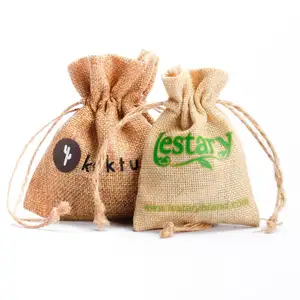 manufacture small drawstring organic hemp burlap linen gift pouch bag for jewelry watch gifts