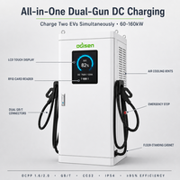 Borne de recharge rapide DC pour véhicules électriques 60kW-160kW, double connecteur CCS2/CHAdeMO/GBT, 200A, IP54, sur pied, nouvelle station de recharge commerciale pour VE