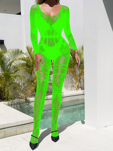 Ropa <span class=keywords><strong>de</strong></span> red grande, Mono <span class=keywords><strong>de</strong></span> red <span class=keywords><strong>de</strong></span> pesca Sexy, pijama <span class=keywords><strong>de</strong></span> manga larga sin espalda y pecho, ropa ajustada reveladora - Product Image 6