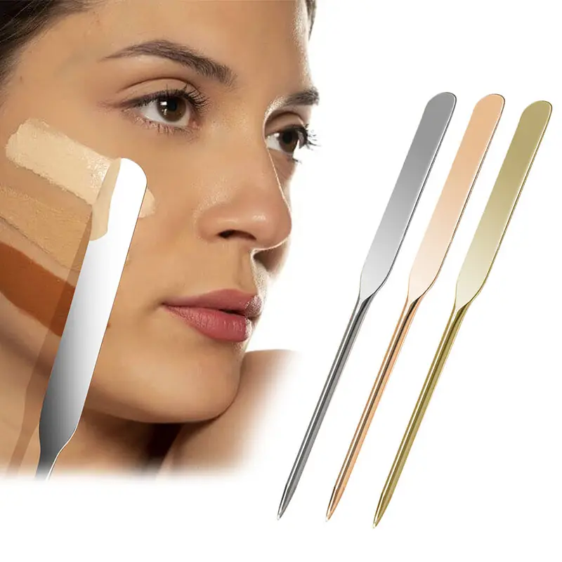 Set di pennelli con spatola liquida fondotinta personalizzata in acciaio inossidabile strumenti per artisti cosmetici per il trucco dell'ombra del viso