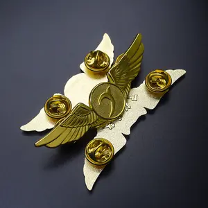 सबसे अच्छा बेच विंग पदक कस्टम लोगो जस्ता मिश्र धातु पिन सोना तांबा एयरलाइन एयरलाइन पायलट विंग अंचल पिन बिल्ला