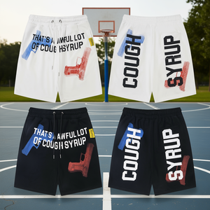 Top Quality Heavyweight 100% Cotton <b>Shorts</b> Pants Basketball Men's Sweatpants THAT'S a AWFUL LOT of COUGH SYRUP <b>Shorts</b> for Men - Product Image 2
