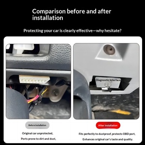 Cache de protection en plastique pour <span class=keywords><strong>interface</strong></span> OBD, anti-poussière, pour diagnostic informatique, modification et décoration noire supplémentaire - Product Image 4