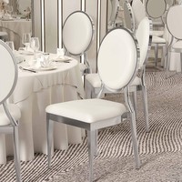 Chaises de luxe en métal pour hôtels, mariages, villas, banquets commerciaux et extérieurs, design moderne, haute capacité d'empilage, vente en gros