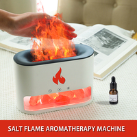 Humidificateur de flamme 3D avec LOGO personnalisé, diffuseur d'arôme de flamme de pierre de sel de feu bleu USB de haute qualité