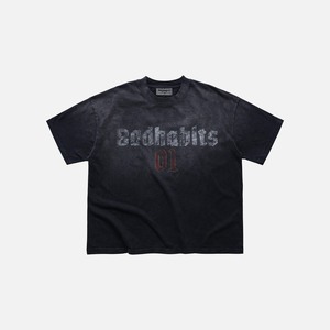 เสื้อยืดโอเวอร์ไซส์ทรงบ็อกซี่ลายกราฟิกสีดำล้างสี ยี่ห้อ Zerone ผ้าฝ้ายนุ่ม สไตล์วินเทจ สตรีทแวร์ลำลอง คอกลม - Product Image 1