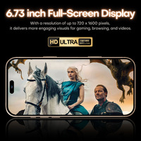 Nouveau Téléphone 16 Pro Max Version Débloquée 2025 – Smartphone 6,8 Pouces 4G 5G Double SIM 8 Go + 512 Go, Appareil Photo 64 MP, Avec Logo