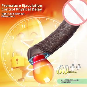 Bruine Vloeibare Siliconen Kunstmatige Penismouw Vergrote Bold Locking Sin Ring Volwassen Seksspeeltje - Product Image 5