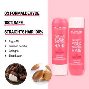 LUXLISS Nano plastia Haarpflege Natürliche Keratin Shampoo Conditioner Bond Reparatur maske Glätten Protein Haar behandlung für SPA - Product Image 6