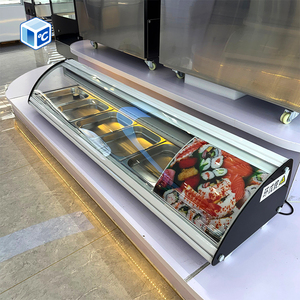 Nouvelle vitrine réfrigérée pour sushis, comptoir incurvé, présentoir à sushis avec éclairage pour publicité - Product Image 1