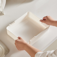 COIZY Boîte de rangement à grille pour tiroir, compartiment rétractable pour cosmétiques, commode, armoire profonde, organisation de bureau, chambre à coucher, en plastique