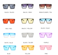 Lunettes de soleil vintage surdimensionnées à verres uniques pour femmes et hommes, lunettes de soleil carrées avec rivets