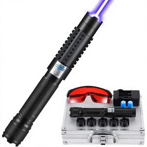 Puntero Láser LED Azul de Acero Inoxidable de Alta Gama, 450nm, Patrón de Haz de Larga Distancia, Recargable GB/BV, Garantía Estadounidense, Sunsun Output - Product Image 1