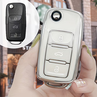 Étui de clé de voiture de luxe en TPU anti-chute et résistant aux rayures pour hommes et femmes, compatible Volkswagen/Skoda/Langyi/Mingray/Speedy/Kodiak/C T