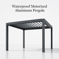 Pergola motorisée en aluminium imperméable avec toit à lames orientables pour jardin extérieur