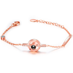Heart Shape Stainless Steel <b>Bracelet</b> With Black Pearl And <b>Crystal</b> Inlay For Gift Unisex Jewelry - Product Image 4