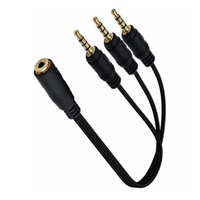 Cable Divisor de Audio Estéreo de 3.5mm y 1FT (1 Entrada, 3 Salidas) con Conectores Chapados en Oro y Revestimiento de PVC para Altavoces, Reproductores MP3, PC y Cámaras