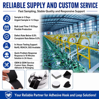 Bande adhésive auto-agrippante en nylon de 2 pouces, robuste, noire, double face, pour moustiquaires, coussins de canapé, tapis