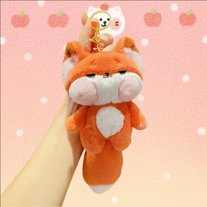 Porte-clés renard en peluche SAKURA MING personnalisé, 10 cm, super doux, 100 % polyester, rembourrage en coton PP, jouet en peluche, nouveauté 2024, vente chaude - Product Image 2