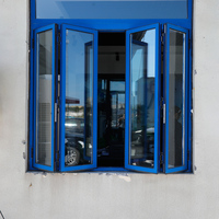 Puertas y Ventanas Plegables de Aluminio Modernas Personalizadas con Doble Vidrio Impermeable para Entrada, Uso en Hoteles y Exteriores