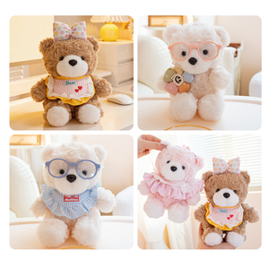 Cute 6 Inch <strong>Teddy</strong> <strong>Bear</strong> Plush Toy Soft Palm Size Dressed Stuffed Dolls for Bulk Wholesale Gift Stores Importers - Product Image 2