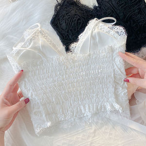 Débardeur en dentelle sans manches pour femmes, haut en crochet, chemisier, bralette, soutien-gorge, camisole, haut court - Product Image 4