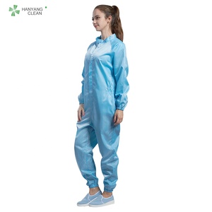 H-1108 autoclavable chống tĩnh điện ESD phòng sạch Jumpsuit yếm với mũ lint-miễn phí Trọng lượng nhẹ Unisex thiết kế - Product Image 2