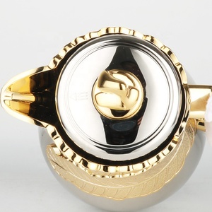 New Arrival Top <span class=keywords><strong>Level</strong></span> Lá Thiết Kế 1.0 Lít Bạc Mạ Vàng Kim Loại Cơ Thể Thủy Tinh Cách Nhiệt Chân Không Flasks Dallah - Product Image 4