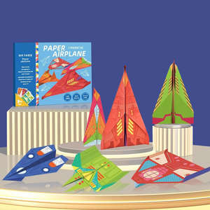Fournitures scolaires fournisseur avion en papier enfants loisirs jouets faits <span class=keywords><strong>à</strong></span> la main en gros enfants drôle couleur <span class=keywords><strong>Origami</strong></span> jouet éducatif - Product Image 1