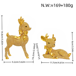 Gold <strong>Painted</strong> <strong>Deer</strong> Resin Crafts Home Decoration Accessories Decor Luxury <strong>Deer</strong> Display for Decorating - Product Image 4