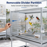 Cage d'élevage d'oiseaux modulaire galvanisée extensible, grande, multicouche, haute durabilité, avec plateau extractible à bouton pour un maintien à long terme