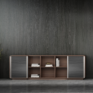 Armoire de rangement moderne en panneaux de bois pour bureau à domicile et atelier - Product Image 3