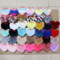 Porte-Clés Pompon en Fourrure Synthétique en Forme de Cœur, Vente en Gros, Pompon en Fausse Fourrure de Lapin Moelleuse, Porte-Clés Cœur Fluffy pour Fille