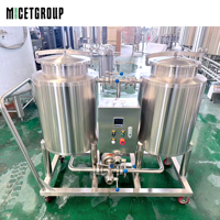 Chariot CIP mobile 50L à 2 réservoirs en acier inoxydable 304 pour le nettoyage in situ et la désinfection de produits détergents, pour la désinfection des réservoirs de brasserie, des réservoirs de boissons et des conduites