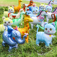 Balon Foil Hewan Berjalan Custom dengan Roda, Kucing Lucu, Jerapah, Unicorn, Balon Berjalan, Hadiah Anak, Dekorasi Pesta