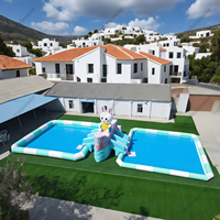 Château gonflable en PVC de lapin mignon avec zone d'entraînement d'obstacles toboggan aquatique de maison de rebond de mur d'escalade d'intérieur pour des occasions scolaires