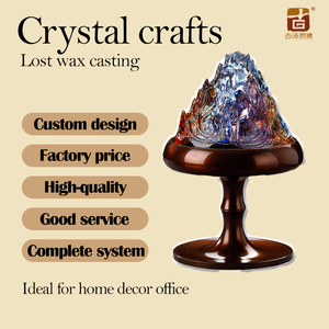 เครื่องหอมโบซานทำมือพร้อมฐานทองแดงงานฝีมือจีนโบราณแก้วกลิ่นหอมสำหรับการทำสมาธิเซนในบ้าน - Product Image 4