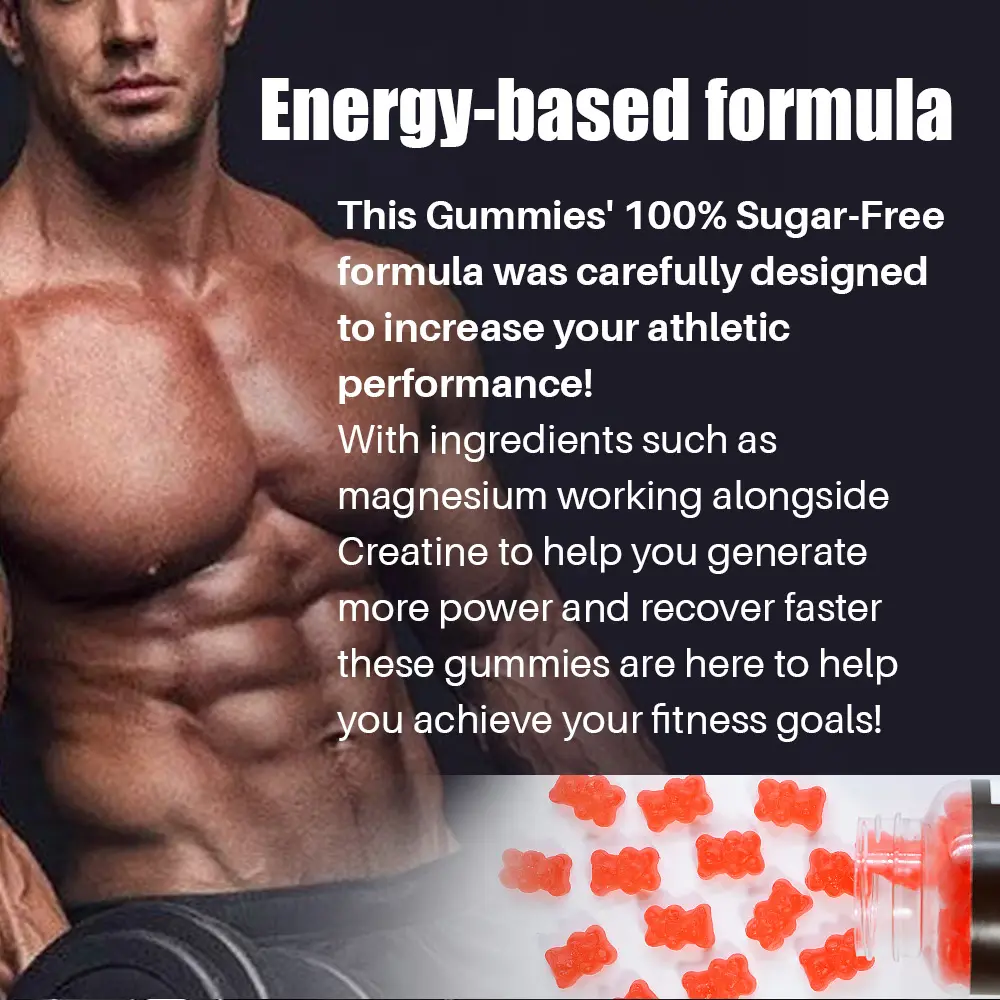 Chinaherbs OEM/ODM Creatine Monohydrate Gummy Support Energy For Sports Muscle Builder gym Supplement 60 Gummies customized