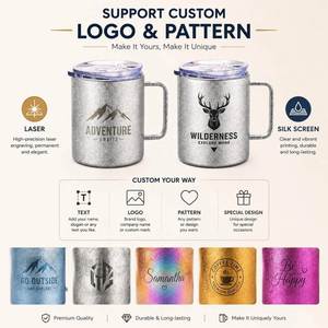Custom Logo Corporate Gift Double Wall Titanium Coffee <b>Mug</b> with Handle and Lid Lightweight <b>Insulated</b> Camping Cup - Product Image 6