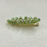 Pince à cheveux artisanale en cristal pour femme, nouvelle collection printemps/été, pince bec de canard géométrique élégante pour franges, cadeau délicat
