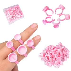 ถ้วยใส่หมึกสีชมพูแบบใช้แล้วทิ้ง 100 ชิ้น สำหรับต่อขนตา - Product Image 1