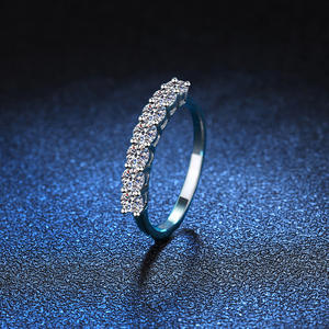 Mosang anillo de diamantes mujer 925 Plata pura T familia Mosang piedra <span class=keywords><strong>Starlight</strong></span> anillo princesa siete filas diamante precisión boda - Product Image 2