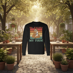 T-shirt à manches longues Chill Sloth Coffee, design My Turn, style vintage - Product Image 3