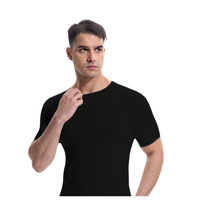T-shirt pour homme en mélange modal doux, respirant, extensible, à manches courtes, coupe ample, décontracté, grande taille, tee-shirt d'été