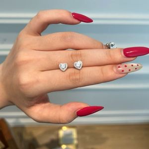 Dylam High Top Jewelry Classic Design Infinity Love Eternity S925 <b>Silver</b> D Color VVS1 Moissanite Heart Shape <b>Stud</b> Earrings - Product Image 4