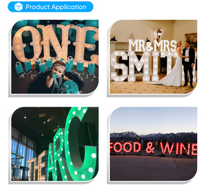 Letras de Boda Personalizadas, Letras de Marquesina con Iluminación Romántica para Decoración de Interiores de Tiendas - Product Image 5