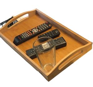 Bandeja de servicio de bambú natural resistente extra grande multiusos con asa para fiestas, bodas, picnics - Product Image 2