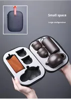 Service à thé de voyage en céramique écologique Pangu Zisha, sac portable, une théière, quatre tasses, théière d'extérieur