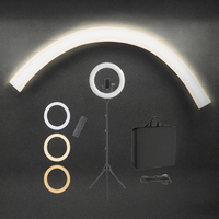 Anneau lumineux pour selfie de 18 pouces avec support en plastique compatible Tiktok de 4800 à 5200k 41cm et lumière de 16 pouces